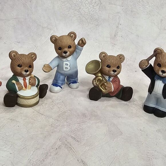 HOMCO 7 Pc Porcelain Teddy Bear Musical Orchestra Band Figurines - Picture 3 of 12